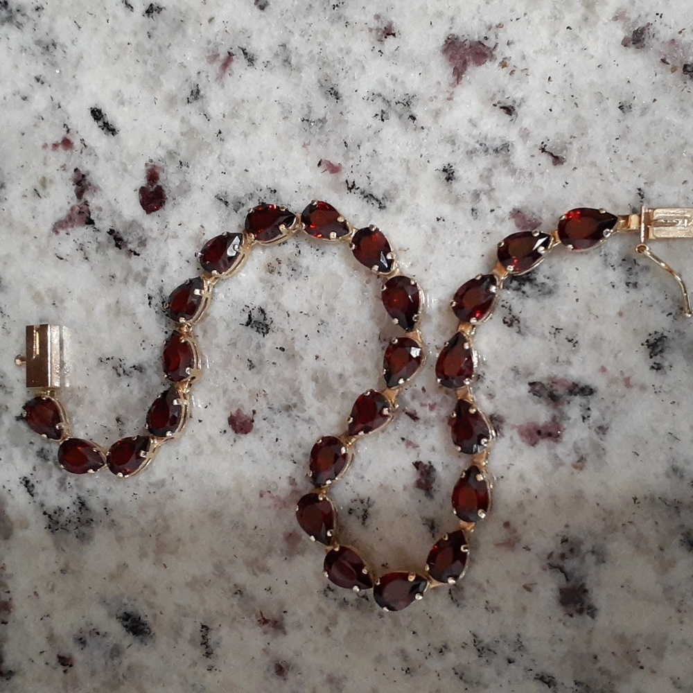 LAST CALL ! 14k  Genuine Garnet Bracelet FINAL REDUCTION LEAVING TOMORROW 7/31